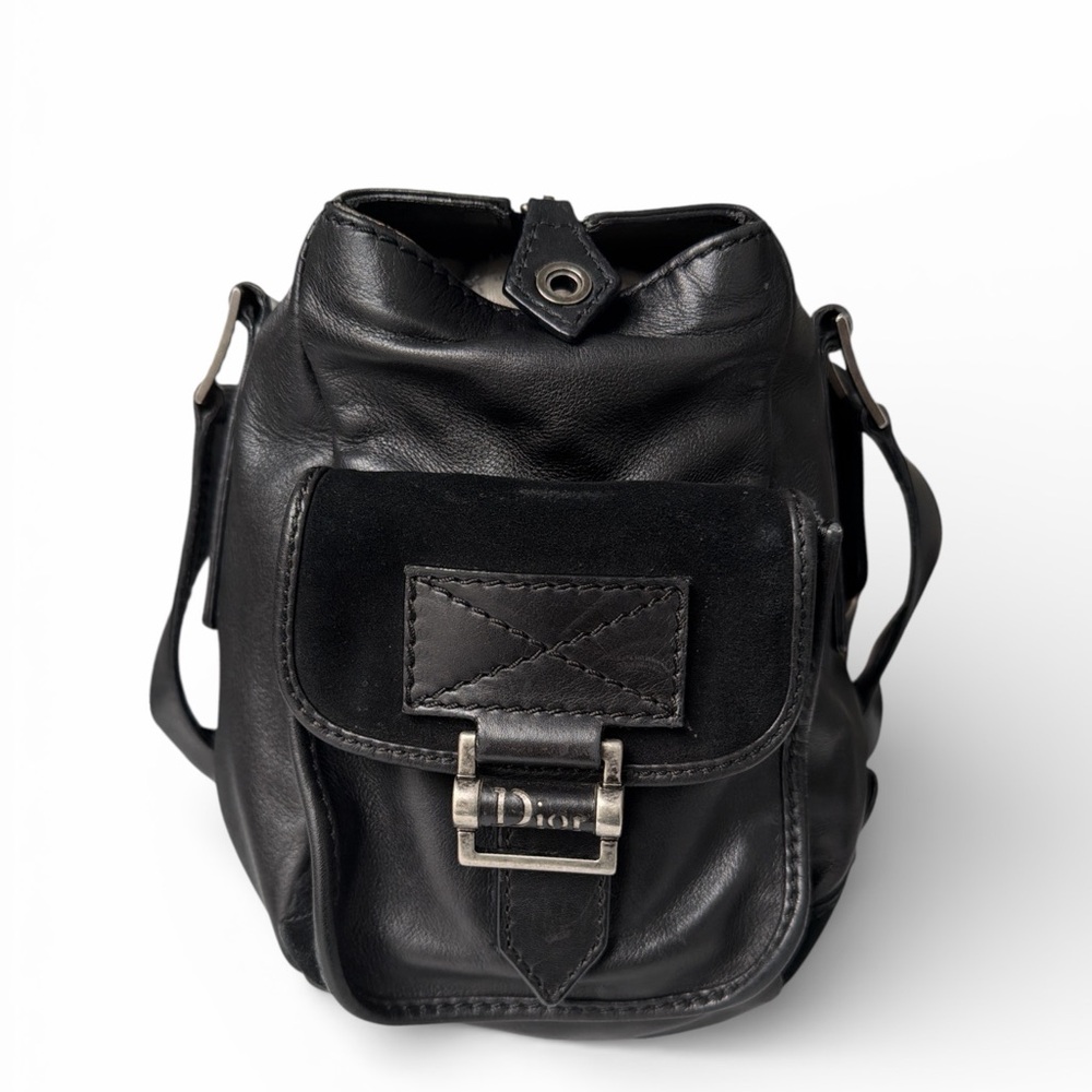 Dior Cannage Rebelle Leather and Suede Satchel Handbag - Picture 3 of 14